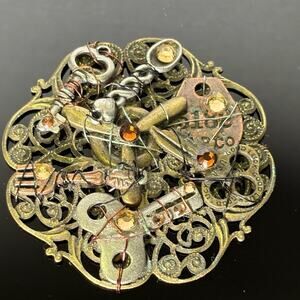 ✨Handmade Steampunk Filigree Pendant — One-of-a-Kind Statement Piece✨